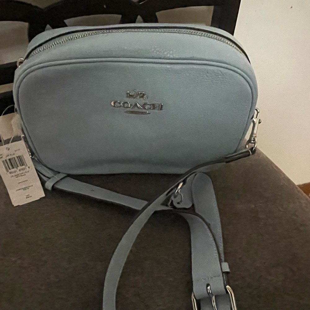 Coach Jamie Camera Bag - Silver/Powder Blue Crossbody Bag
